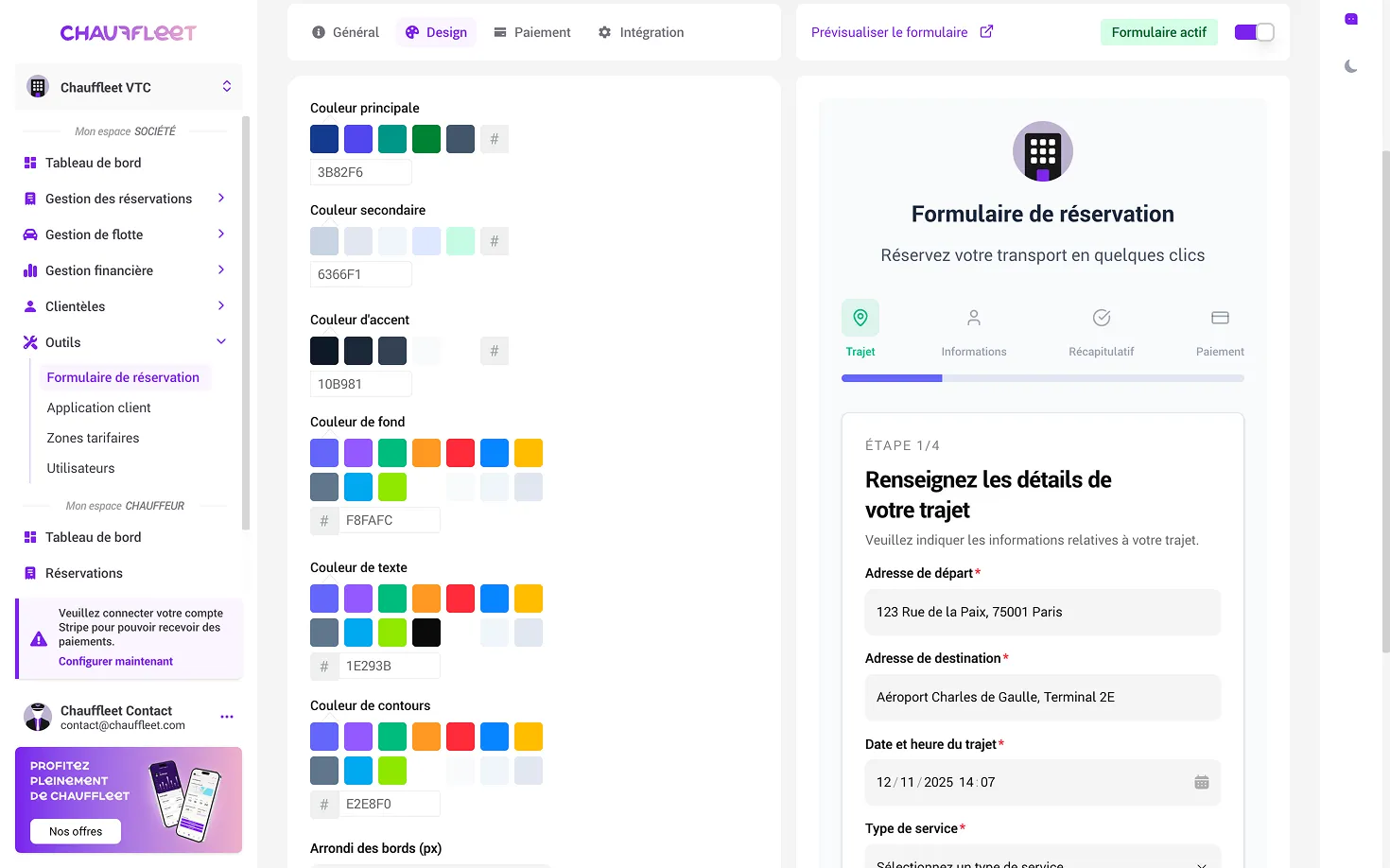 Customizable form