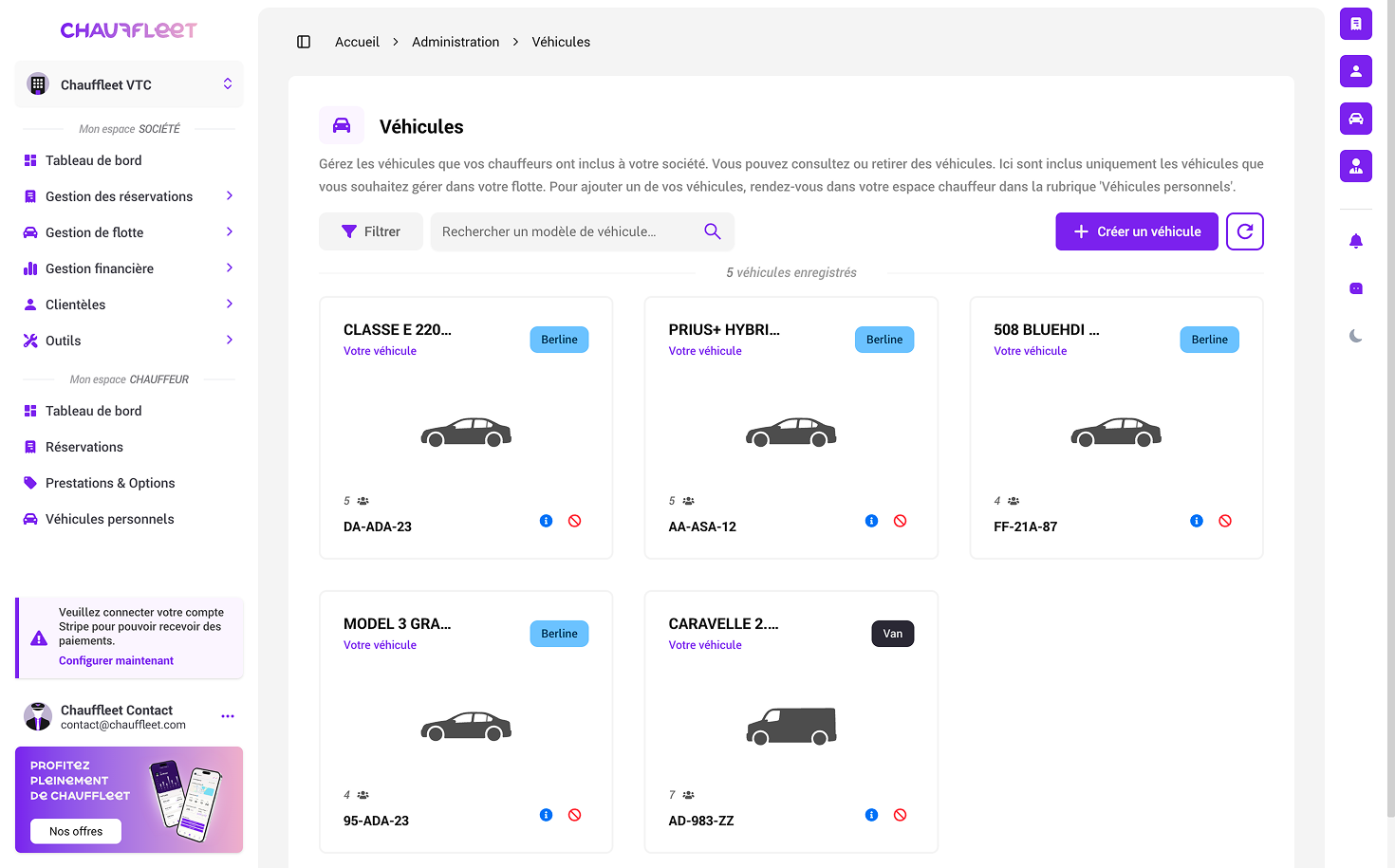 Interface Gestion de Flotte