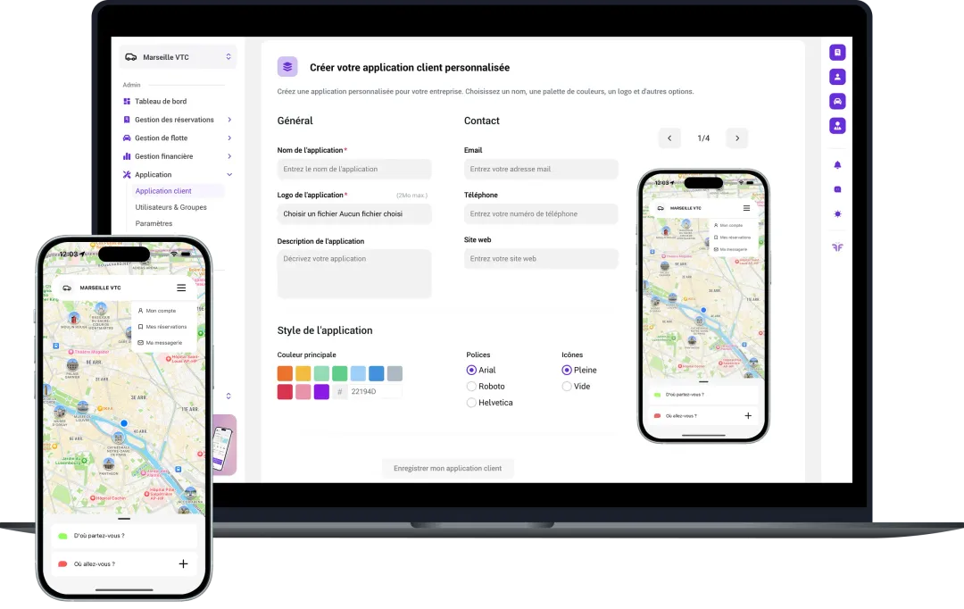Illustration : Application mobile en marque blanche pour VTC : le guide